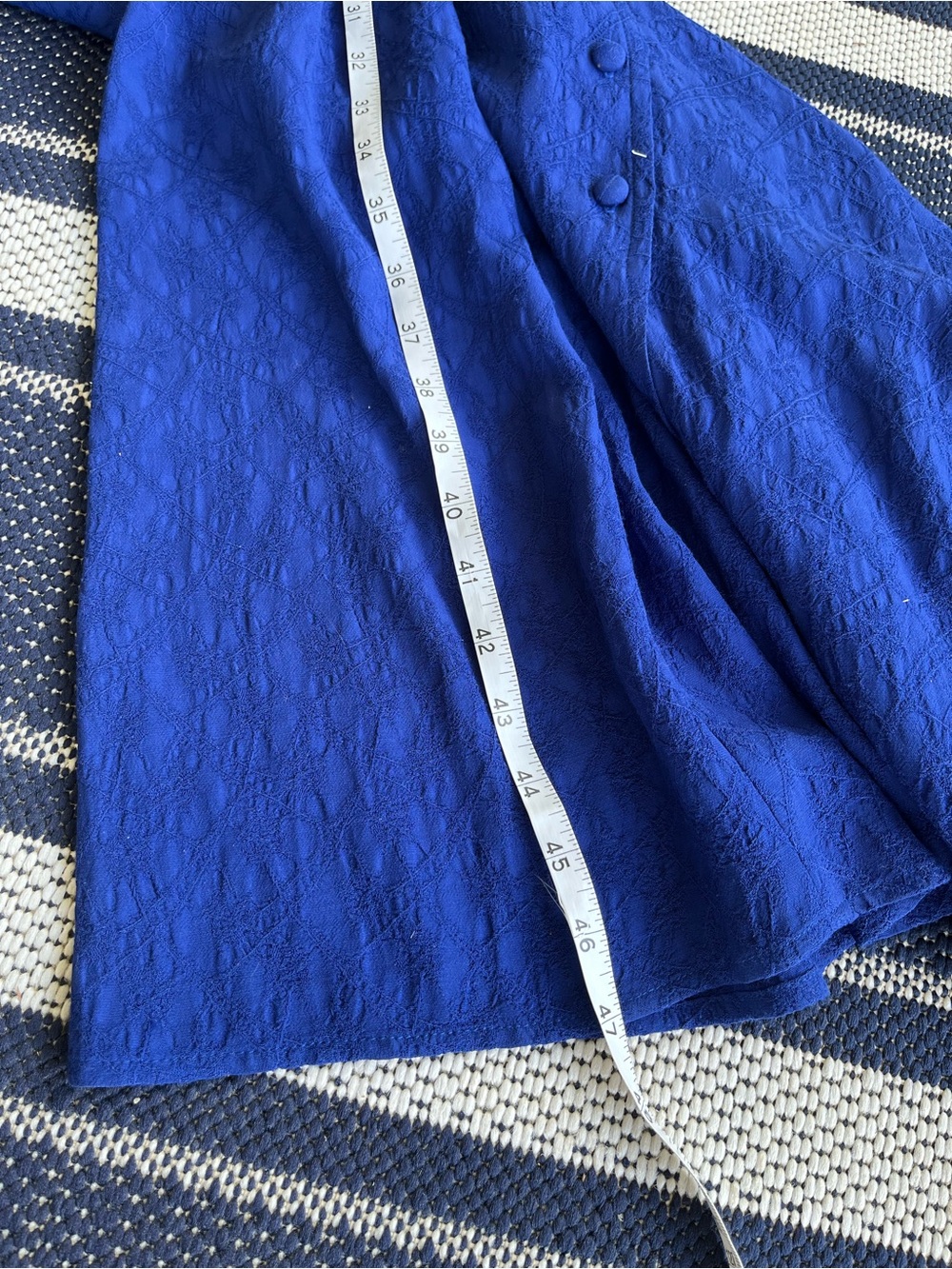 NWT VTG 90 Carole Little Royal Blue V-Neck Midi Dress Button Front S (read) b3 - Picture 5 of 10